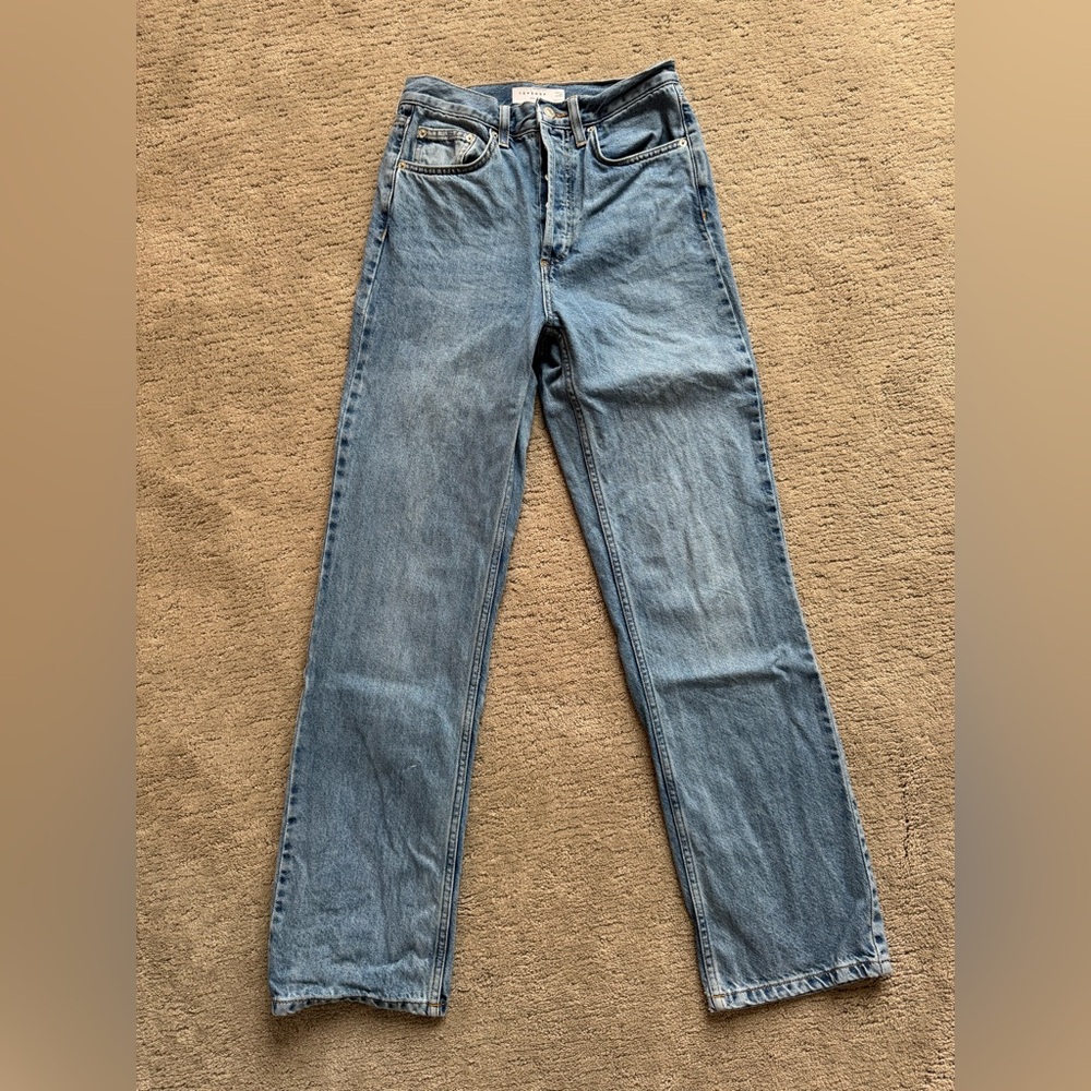 Topshop Kort Jeans in mid-blue